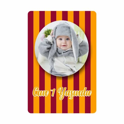 Sarı Kırmızı Temalı Doğum Günü Magneti